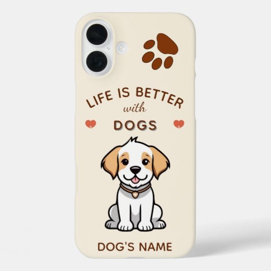 Das Leben ist besser mit Hunden - Custom iPhone 16 Case-Mate iPhone Hülle (Rückseite)