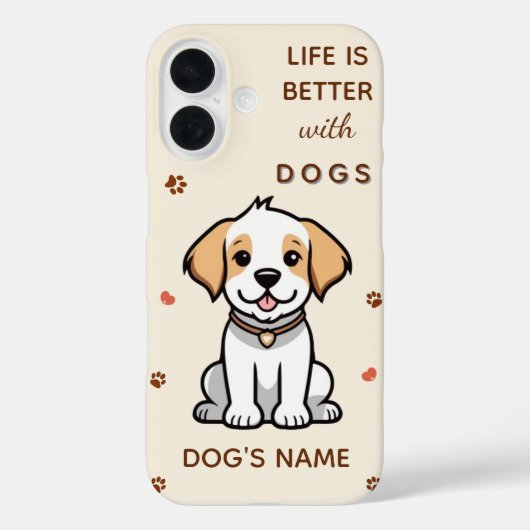 Das Leben ist besser mit Hunden - iPhone-Fall für Case-Mate iPhone Hülle (Rückseite)