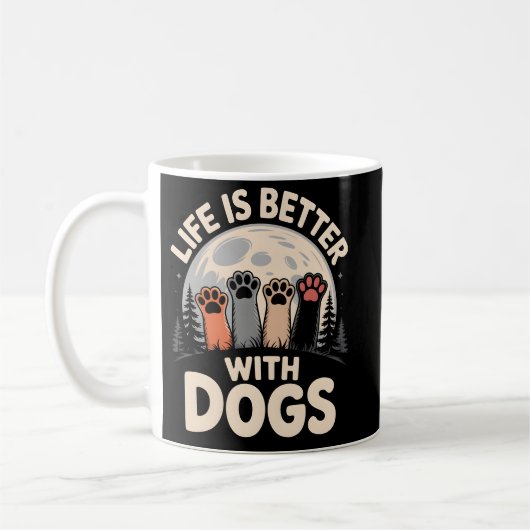 Das Leben ist besser mit Hunden Kaffeetasse (Links)