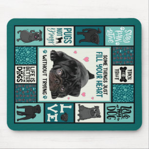 Das Leben ist besser mit Hunden Mops Dog Blanket Mousepad