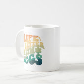 Das Leben ist besser mit Hunden Retro Groovy Foto Kaffeetasse (Vorderseite Links)