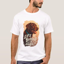 Das Leben ist besser mit Hunden – Retro-Hundefan-T