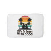 Das Leben ist besser mit Hunden Retro Sunset Fraue Badematte (Vorderseite)