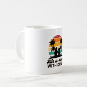 Das Leben ist besser mit Hunden Retro Sunset Fraue Kaffeetasse (Vorderseite Links)