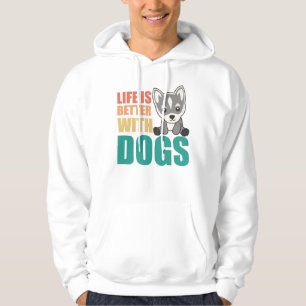 Das Leben ist besser mit Hunden süßen Husky Hund b Hoodie