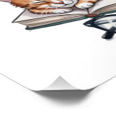 Das Leben ist besser mit Kaffee Katzen Büchern Poster (Ecke)