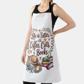 Das Leben ist besser mit Kaffee Katzen Büchern Schürze (InSitu)
