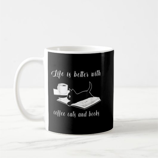 Das Leben ist besser mit Kaffeekästen und -büchern Kaffeetasse (Links)