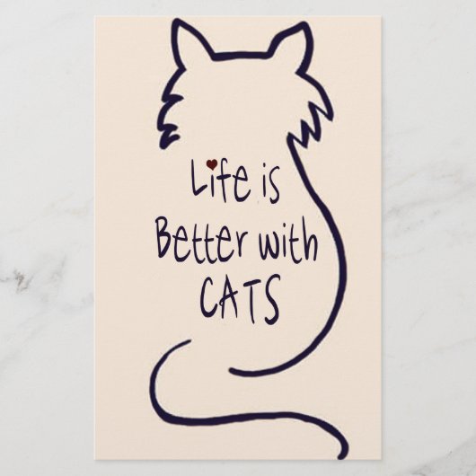 Das Leben ist besser mit Katzen Briefpapier (Vorderseite)