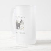 Das Leben ist besser mit Katzen-Büchern und Musik Mattglas Bierglas (Vorderseite Links)