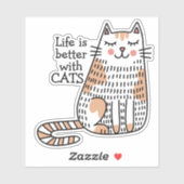 Das Leben ist besser mit Katzen Doodle Aufkleber (Blatt)