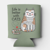 Das Leben ist besser mit Katzen Doodle Dosenkühler (Rückseite)