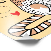 Das Leben ist besser mit Katzen Doodle Fotodruck (Ecke)