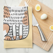 Das Leben ist besser mit Katzen Doodle Geschirrtuch (Viertel Falte)