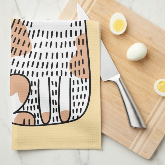 Das Leben ist besser mit Katzen Doodle Geschirrtuch (Viertel Falte)