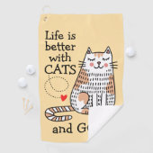 Das Leben ist besser mit Katzen Doodle Golfhandtuch (Insitu)