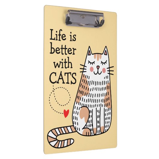 Das Leben ist besser mit Katzen Doodle Klemmbrett (Rechts)