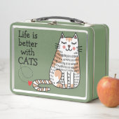 Das Leben ist besser mit Katzen Doodle Metall Brotdose (Beispiel)