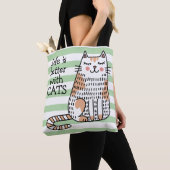 Das Leben ist besser mit Katzen Doodle Tasche (Von Nahem)