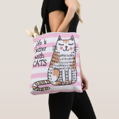 Das Leben ist besser mit Katzen Doodle Tasche (Von Nahem)