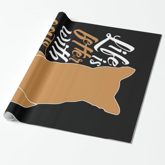 Das Leben ist besser mit Katzen Geschenkpapier (Ungerollt)