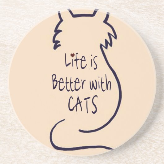Das Leben ist besser mit Katzen Getränkeuntersetzer (Vorne)