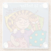 Das Leben ist besser mit Katzen Glasuntersetzer (Rückseite)