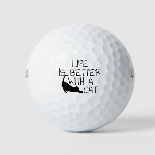 Das Leben ist besser mit Katzen-Golf-Balls Golfball (Vorderseite)