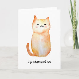 "Das Leben ist besser mit Katzen" Grußkarte Karte