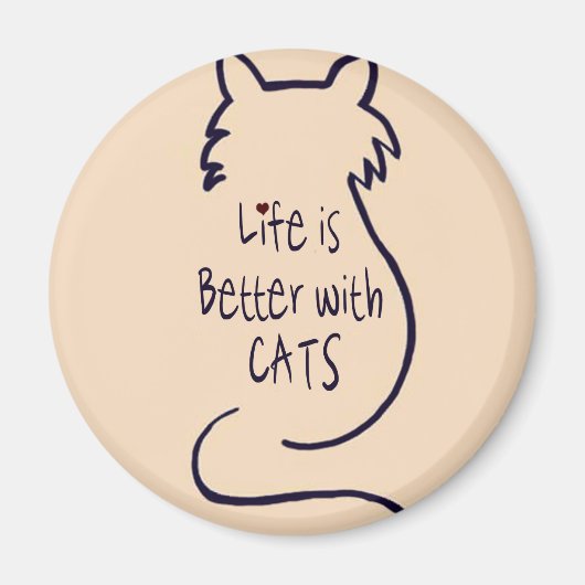 Das Leben ist besser mit Katzen Magnet (Vorne)