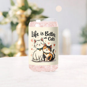 Das Leben ist besser mit Katzen Niedliche Katzenäs Dosenglas