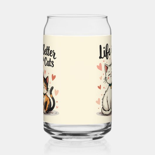 Das Leben ist besser mit Katzen Niedliche Katzenäs Dosenglas (Rechts)