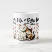 Das Leben ist besser mit Katzen Niedlicher ästheti Jumbo-Tasse (Vorderseite)