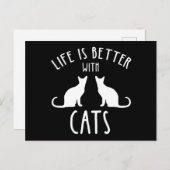 Das Leben ist besser mit Katzen Postkarte (Vorne/Hinten)