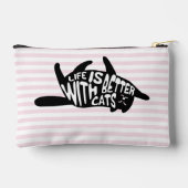 Das Leben ist besser mit Katzen - Spaß Typografie  Zubehörtasche (Rückseite)