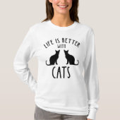 Das Leben ist besser mit Katzen T-Shirt (Vorderseite)