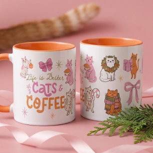Das Leben ist besser mit Katzen und Kaffee - Süße Tasse