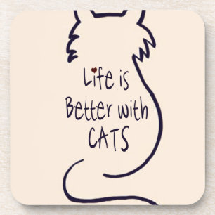 Das Leben ist besser mit Katzen Untersetzer