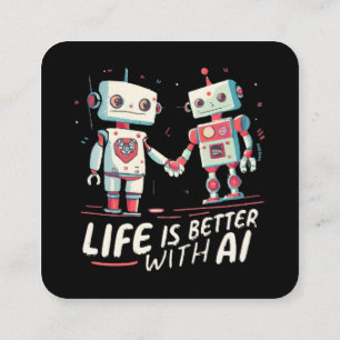 Das Leben ist besser mit KI Quadratische Visitenkarte