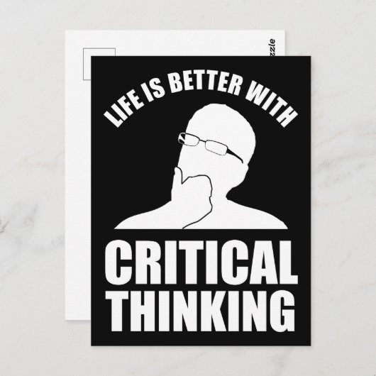 Das Leben ist besser mit kritischem Denken Postkarte (Vorne/Hinten)