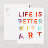 Das Leben ist besser mit Kunst Postkarte (Vorne/Hinten)