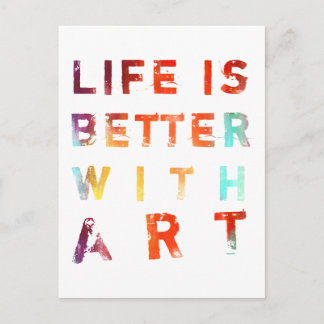 Das Leben ist besser mit Kunst Postkarte