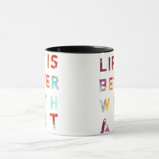 Das Leben ist besser mit Kunst Tasse (Zentrum)