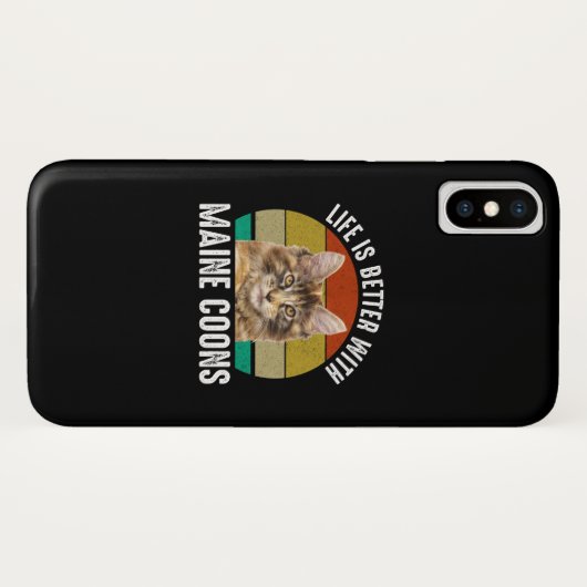 Das Leben ist besser mit Maincoons Case-Mate iPhone Hülle (Rückseite (Horizontal))