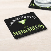 Das Leben ist besser mit Margaritas Rechteckiger Pappuntersetzer (angewinkelt)