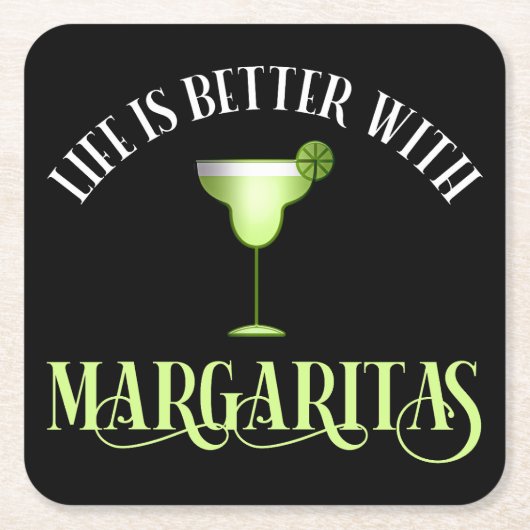 Das Leben ist besser mit Margaritas Rechteckiger Pappuntersetzer (Vorderseite)
