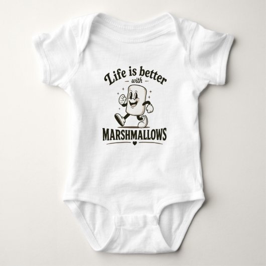 Das Leben ist besser mit Marshmallows Baby Strampler (Vorderseite)