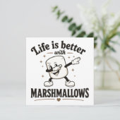 Das Leben ist besser mit Marshmallows Einladung (Stehend Vorderseite)