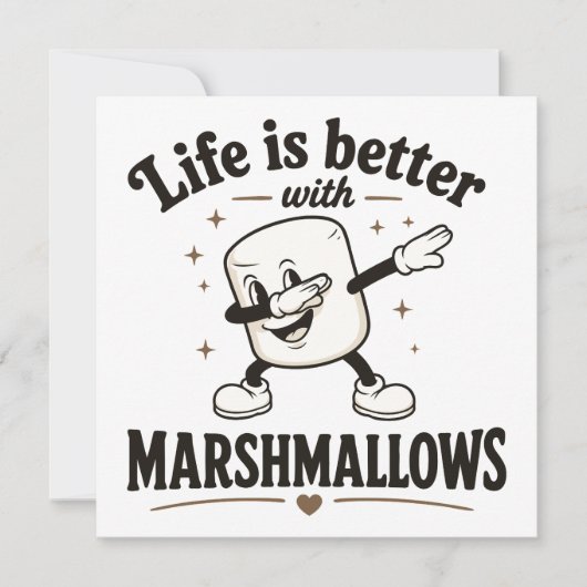 Das Leben ist besser mit Marshmallows Einladung (Vorderseite)