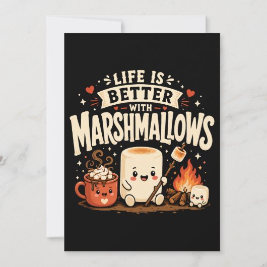 Das Leben ist besser mit Marshmallows Einladung (Vorderseite)
